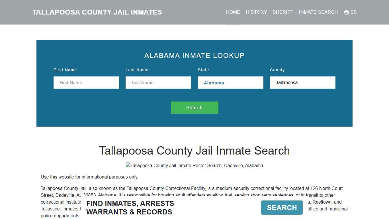Tallapoosa County Jail Inmate Roster Lookup, Dadeville, AL
